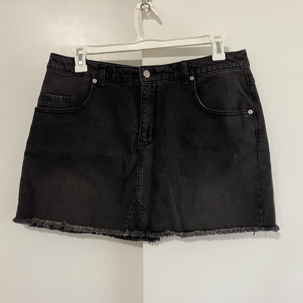 Greywashed Denim Mini Skirt
